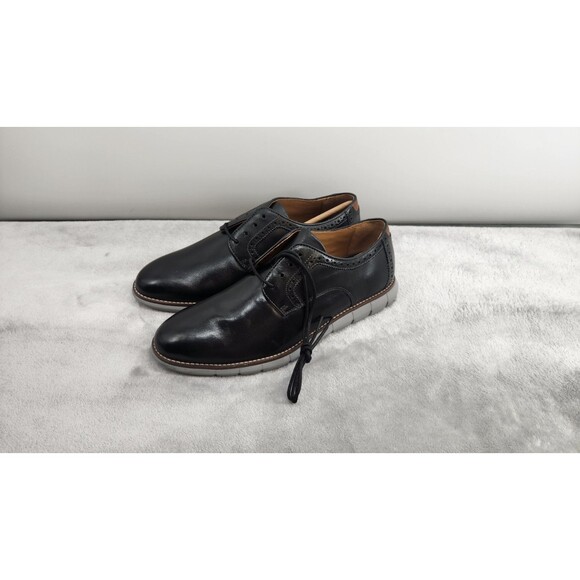 Johnston & Murphy Mens 10.5 Black Pain Toe Leather Oxford Shoes NWOB main image 6